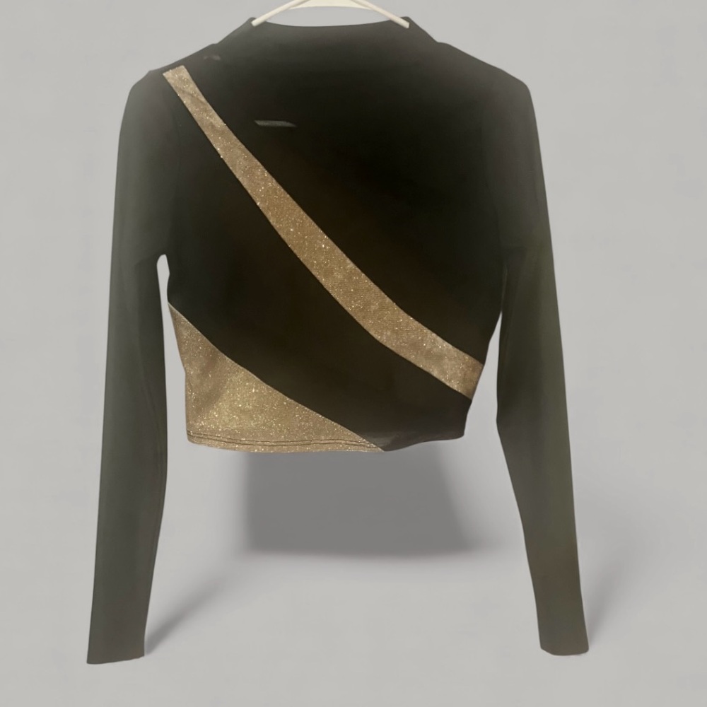 Chic Black and Gold Women's Crop Top
